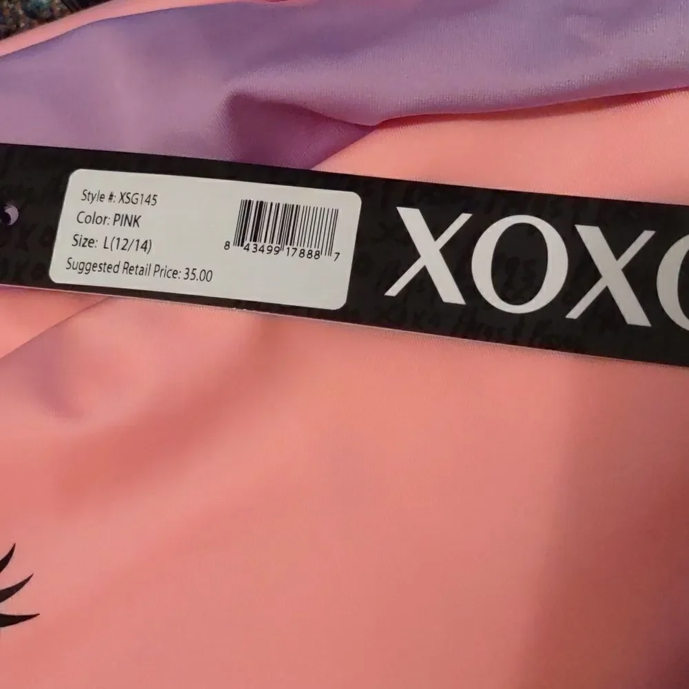 New XOXO Girls 12‎ 14 pink purple unicorn two piece tankini swimsuit